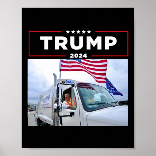 Donald Trump fährt in Garbage Truck Shirt Müll Poster (Vorne)