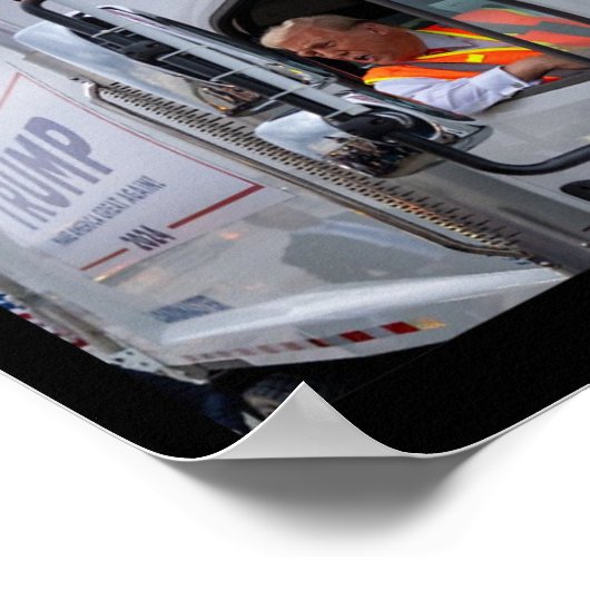 Donald Trump fährt in Garbage Truck Shirt Müll Poster (Ecke)