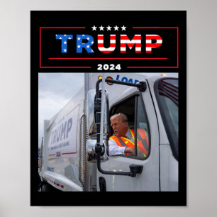 Donald Trump fährt in Garbage Truck Shirt Müll Poster