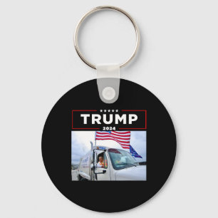 Donald Trump fährt in Garbage Truck Shirt Müll Schlüsselanhänger