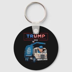 Donald Trump fährt in Garbage Truck Shirt Müll Schlüsselanhänger