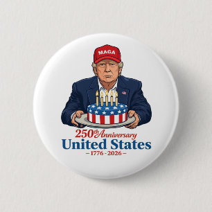 Donald Trump feiert 250. Geburtstag Amerika USA Button