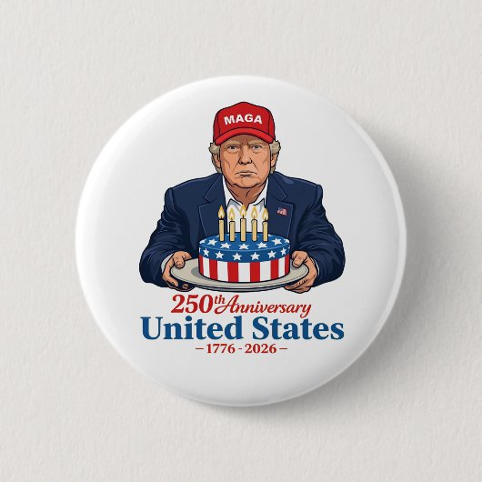 Donald Trump feiert 250. Geburtstag Amerika USA Button (Vorderseite)