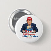 Donald Trump feiert 250. Geburtstag Amerika USA Button (Vorne & Hinten)