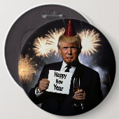 Donald Trump feiert Neujahr im Stil Button (Vorne & Hinten)