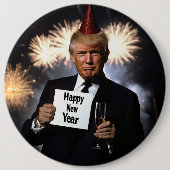 Donald Trump feiert Neujahr im Stil Button (Vorderseite)