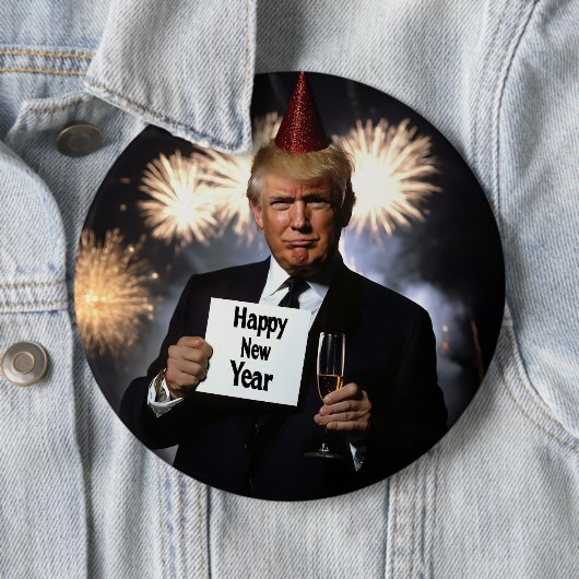 Donald Trump feiert Neujahr im Stil Button (Beispiel)