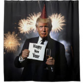 Donald Trump feiert Neujahr im Stil Duschvorhang (Vorderseite)