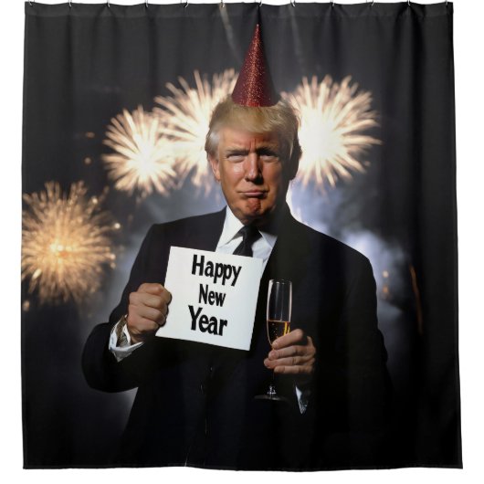 Donald Trump feiert Neujahr im Stil Duschvorhang (Vorderseite)