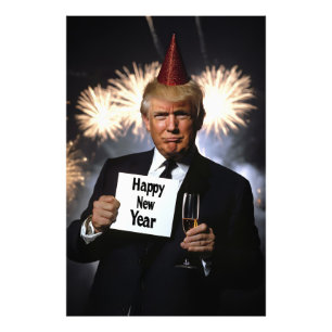 Donald Trump feiert Neujahr im Stil Fotodruck