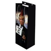 Donald Trump feiert Neujahr im Stil Geschenktüte Für Weinflaschen (Vorderseite Schrägansicht)