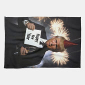 Donald Trump feiert Neujahr im Stil Geschirrtuch (Horizontal)