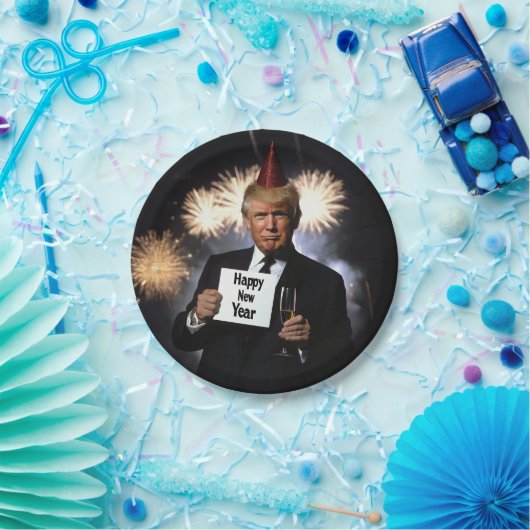 Donald Trump feiert Neujahr im Stil Pappteller (Party)