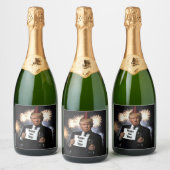 Donald Trump feiert Neujahr im Stil Schaumweinetikett (Flaschen)