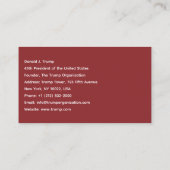 Donald Trump feiert Neujahr im Stil Visitenkarte (Rückseite)