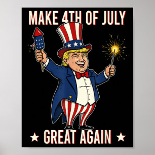 Donald Trump Feuerwerke machen 4. Juli Großes Agai Poster