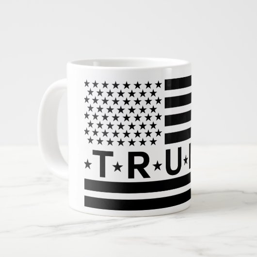 Donald Trump Flag 2024 bringt Amerika zurück Jumbo-Tasse (Vorderseite Links)