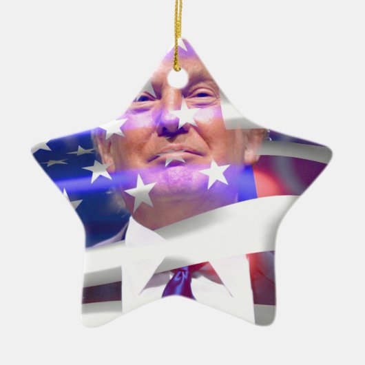 Donald Trump-Flagge Keramikornament (Vorne)