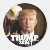 Donald Trump-Foto 2024 - Glatzenadler auf Schulter Magnet (Vorne)