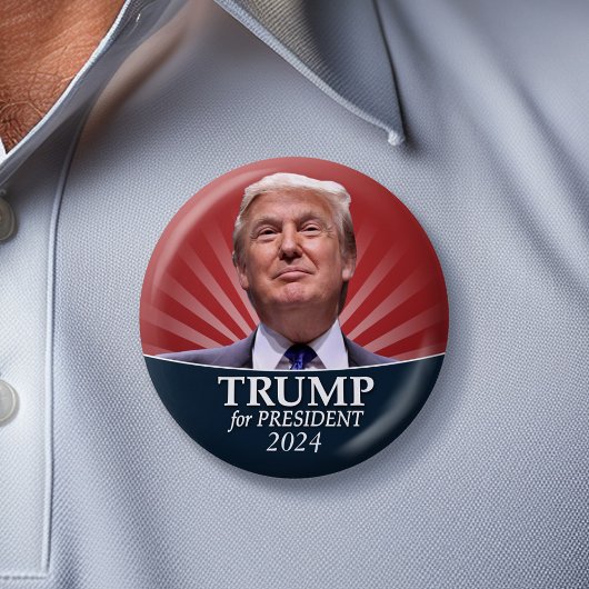 Donald Trump Foto - Präsident 2024 Button