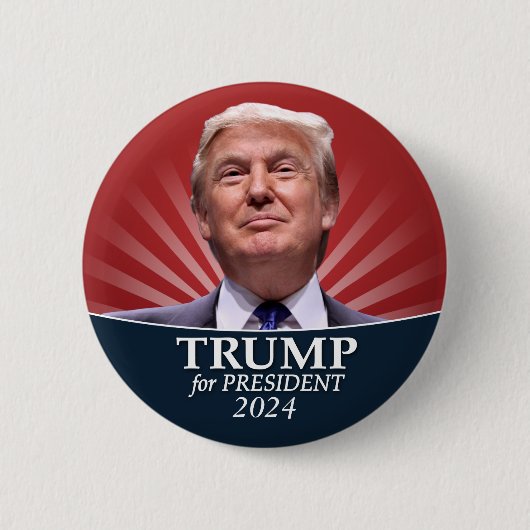 Donald Trump Foto - Präsident 2024 Button (Vorderseite)