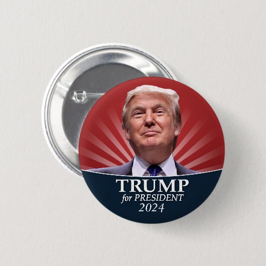 Donald Trump Foto - Präsident 2024 Button (Vorne & Hinten)