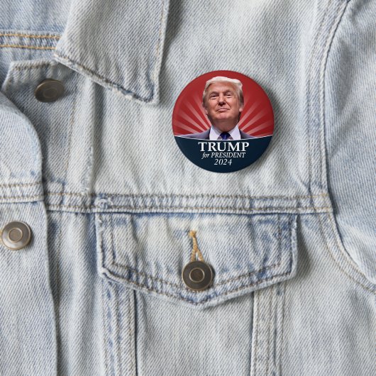 Donald Trump Foto - Präsident 2024 Button (Beispiel)