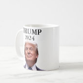 Donald Trump Foto Präsident 2024 Decal Kaffeetasse (Vorderseite Links)