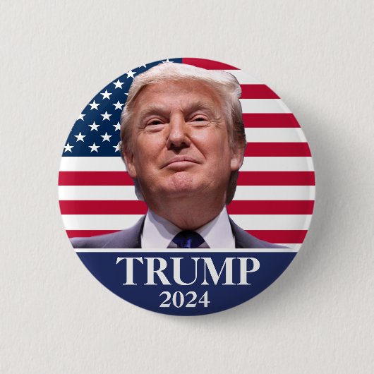 Donald Trump Foto - Präsident 2024 Pinback Button (Vorderseite)