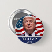 Donald Trump Foto Präsident 2024 Pinback Button (Vorne & Hinten)