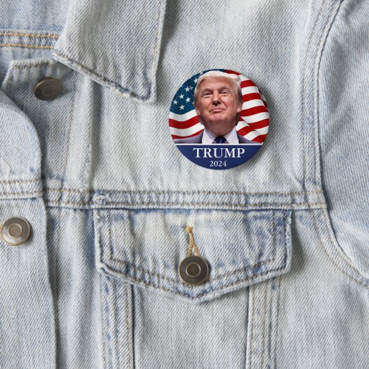 Donald Trump Foto - Präsident 2024 Pinback Button (Beispiel)