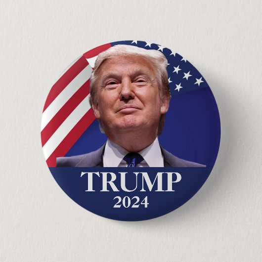 Donald Trump Foto - Präsident 2024 Pinback Button (Vorderseite)
