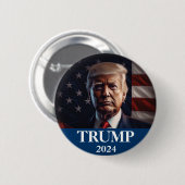 Donald Trump Foto - Präsident Button (Vorne & Hinten)