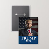 Donald Trump Foto - Präsident Button (Vorderseite/Rückseite)