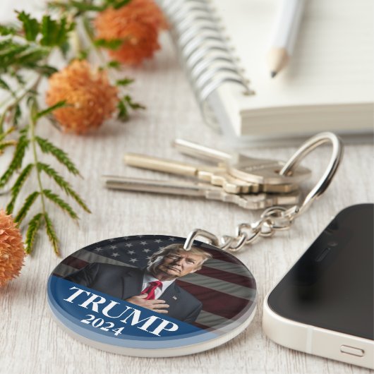 Donald Trump Foto - Präsident - genug gesagt Schlüsselanhänger (Vorderseite rechts)