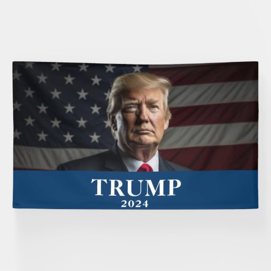 Donald Trump Foto - Trump 2024 Behalte Amerika gro Banner (Horizontal)