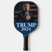 Donald Trump Foto - Trump 2024 Behalte Amerika gro Pickleball Schläger (Rückseite)