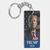 Donald Trump Foto - Trump 2024 Behalte Amerika gro Schlüsselanhänger (Vorderseite links)