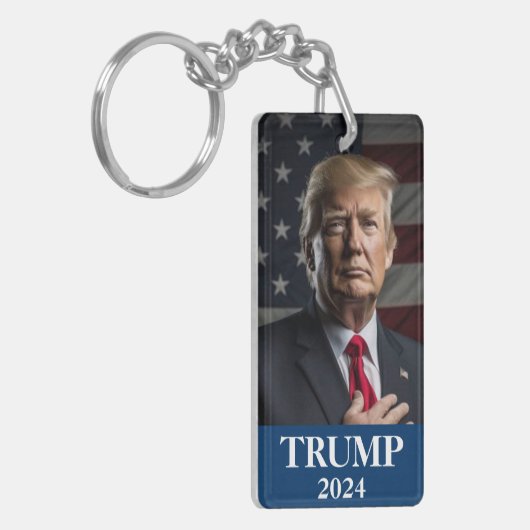 Donald Trump Foto - Trump 2024 Behalte Amerika gro Schlüsselanhänger (Vorderseite links)