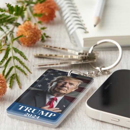 Donald Trump Foto - Trump 2024 Behalte Amerika gro Schlüsselanhänger (Vorderseite rechts)