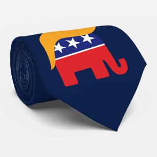 Donald Trump Frisur GOP Elefant Logo Krawatte