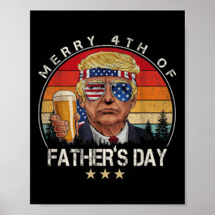 Donald Trump froh 4. Vatertag Patriotic Vi Poster