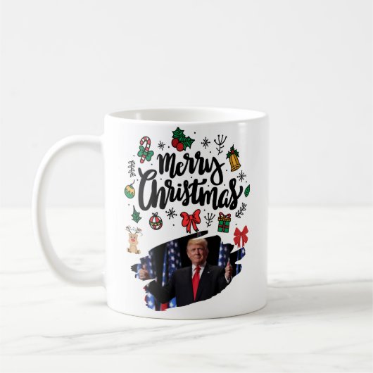 Donald Trump frohe Weihnachten Kaffeetasse (Links)