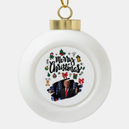 Donald Trump frohe Weihnachten Keramik Kugel-Ornament