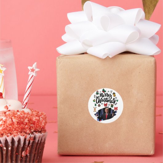 Donald Trump frohe Weihnachten Runder Aufkleber (Party)