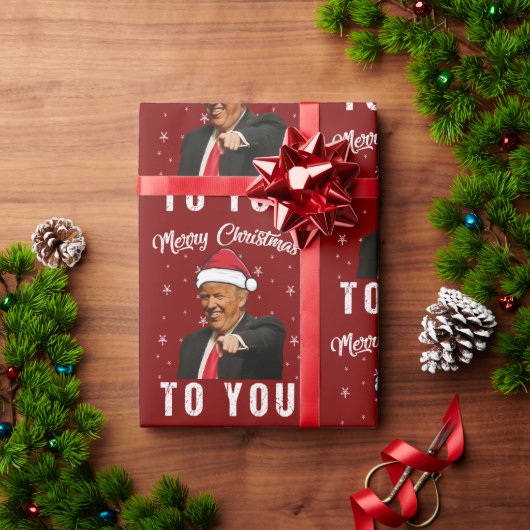 Donald Trump frohe Weihnachts Funny Geschenkpapier (Feiertagsgeschenk)