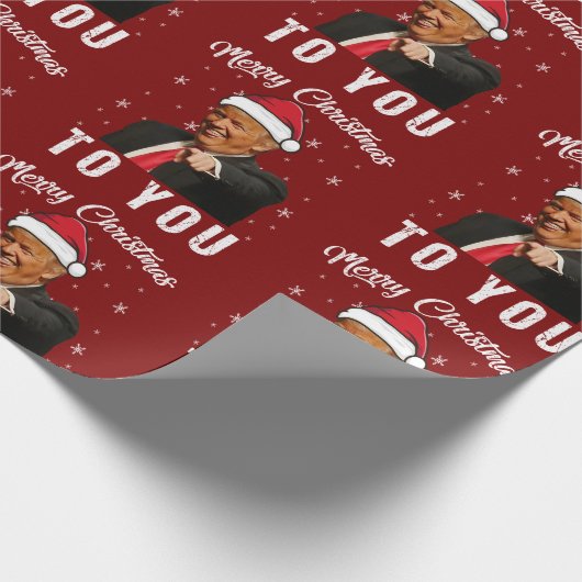Donald Trump frohe Weihnachts Funny Geschenkpapier (Ecke)