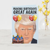 DONALD TRUMP Funny BIRTHDAY Grußkarten Karte (Gelbe Blume)