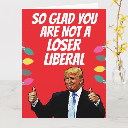 DONALD TRUMP FUNNY CHRISTMAS GREETING CARD KARTE (Gelbe Blume)