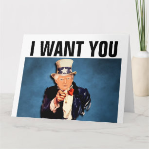 DONALD TRUMP FUNNY GEBURTSTAGSKARTEN, UNCLE SAM KARTE